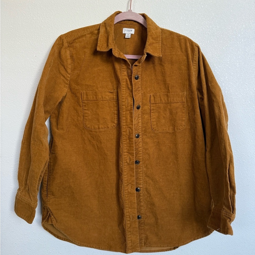 J.Crew Golden Brandy Corduroy Oversized Shirt Jacket Shacket Fall Sz S - Picture 3 of 7